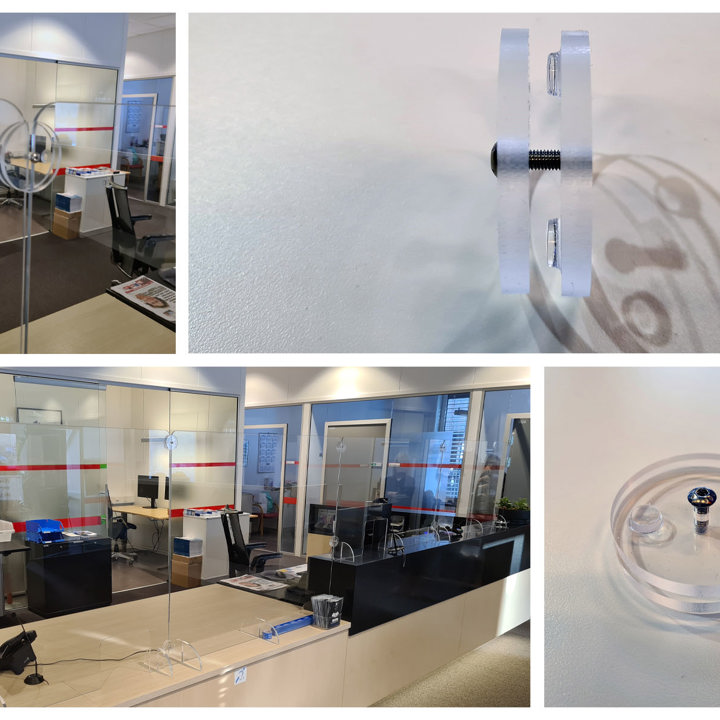 Skjøteklemmer smittevernskjerm 5/6mm disk inkl skrue