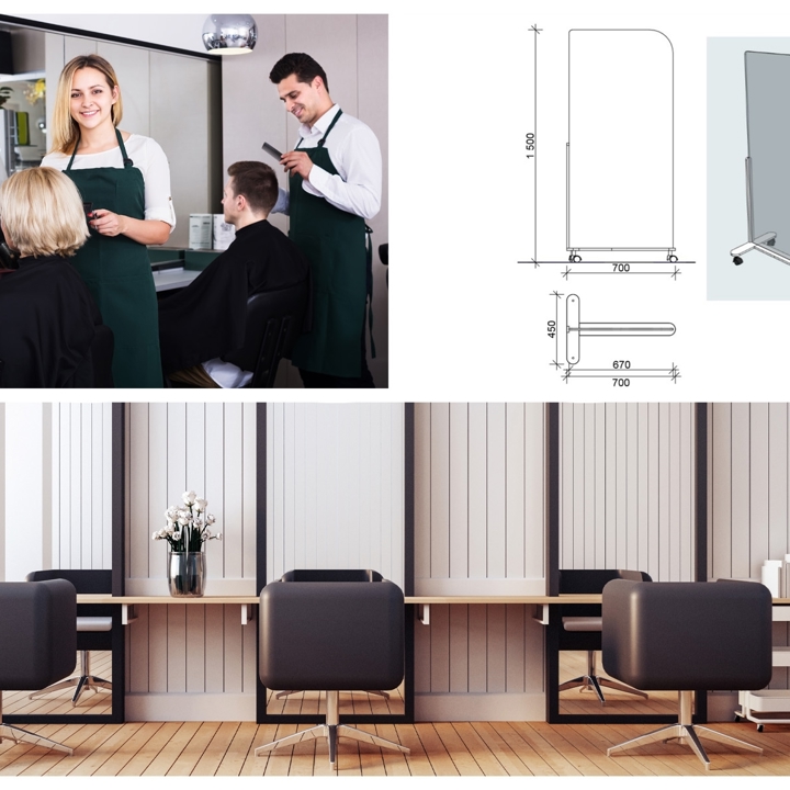 Mobil skjerm Klar 70x150cm - Plexi stativ 