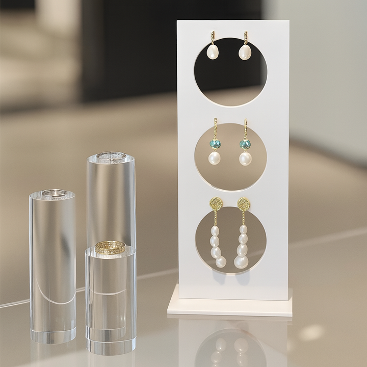 IBEN Smykkestativ SIRKEL 3 - hvit HiGloss