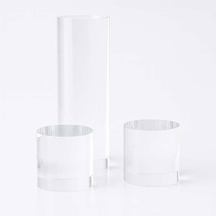 IBEN Smykkestativ Sirkel-podie. Bolt dia 4cm/høyde 2x4cm + 1x12cm - 3pk - Klar