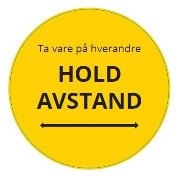 Smittevern Klistremerke -Hold avstand - Ø40cm