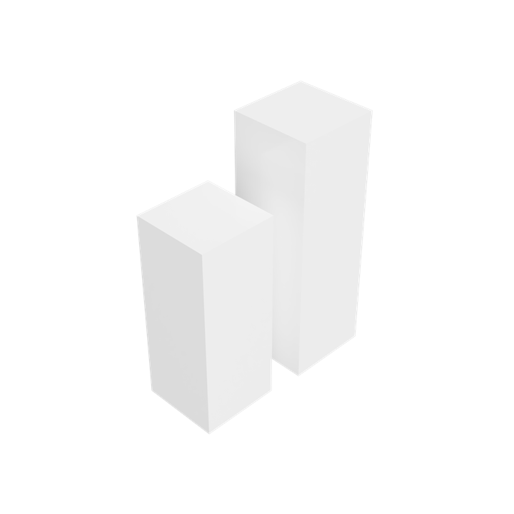 ELLIOT podie hvit 28,5x28,5x70 & 30x30x90cm