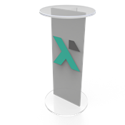 PORSGRUNN Talerstol/Konferansebord - Klart plexiglass med transparent silver folie
